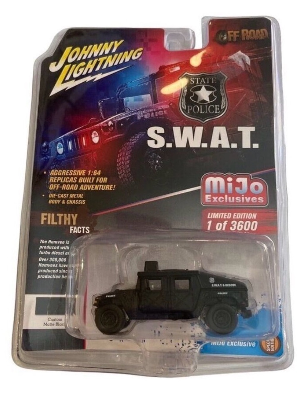 Johnny Lightning Off Road S.W.A.T. Police Humvee Special Edition 1:64 Scale